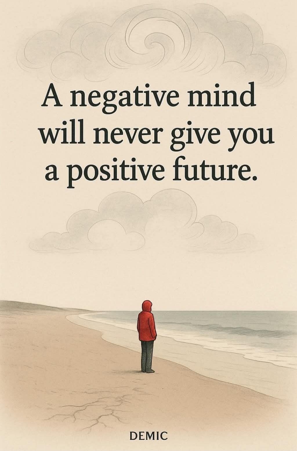 A negative mind will never give you a positive future.