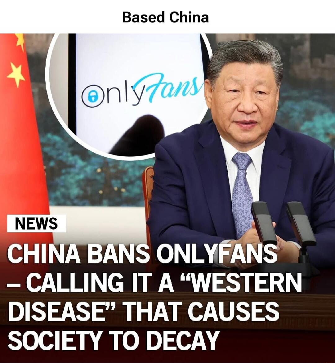 Based China
NEWS
CHINA BANS ONLYFANS – CALLING IT A “WESTERN DISEASE” THAT CAUSES SOCIETY TO DECAY
