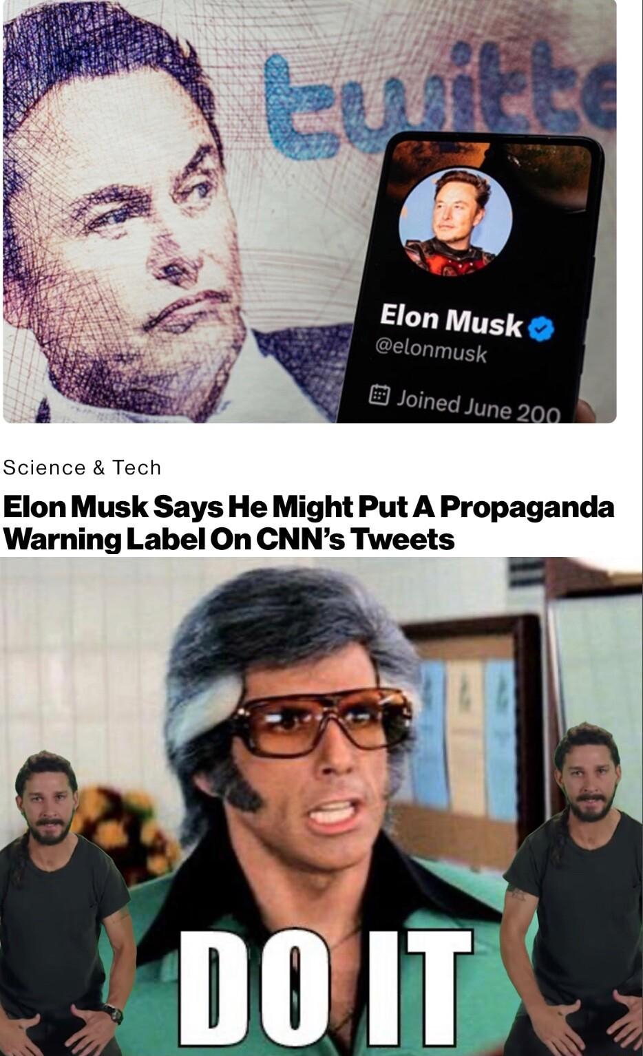 Science Tech Elon Musk Says He Might Put A Propaganda Warning Label On CNNs Tweets