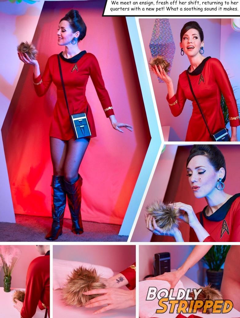 We meet an ensign fresh off her shift returning to her quarters with a new pet What a soothing sound it makes