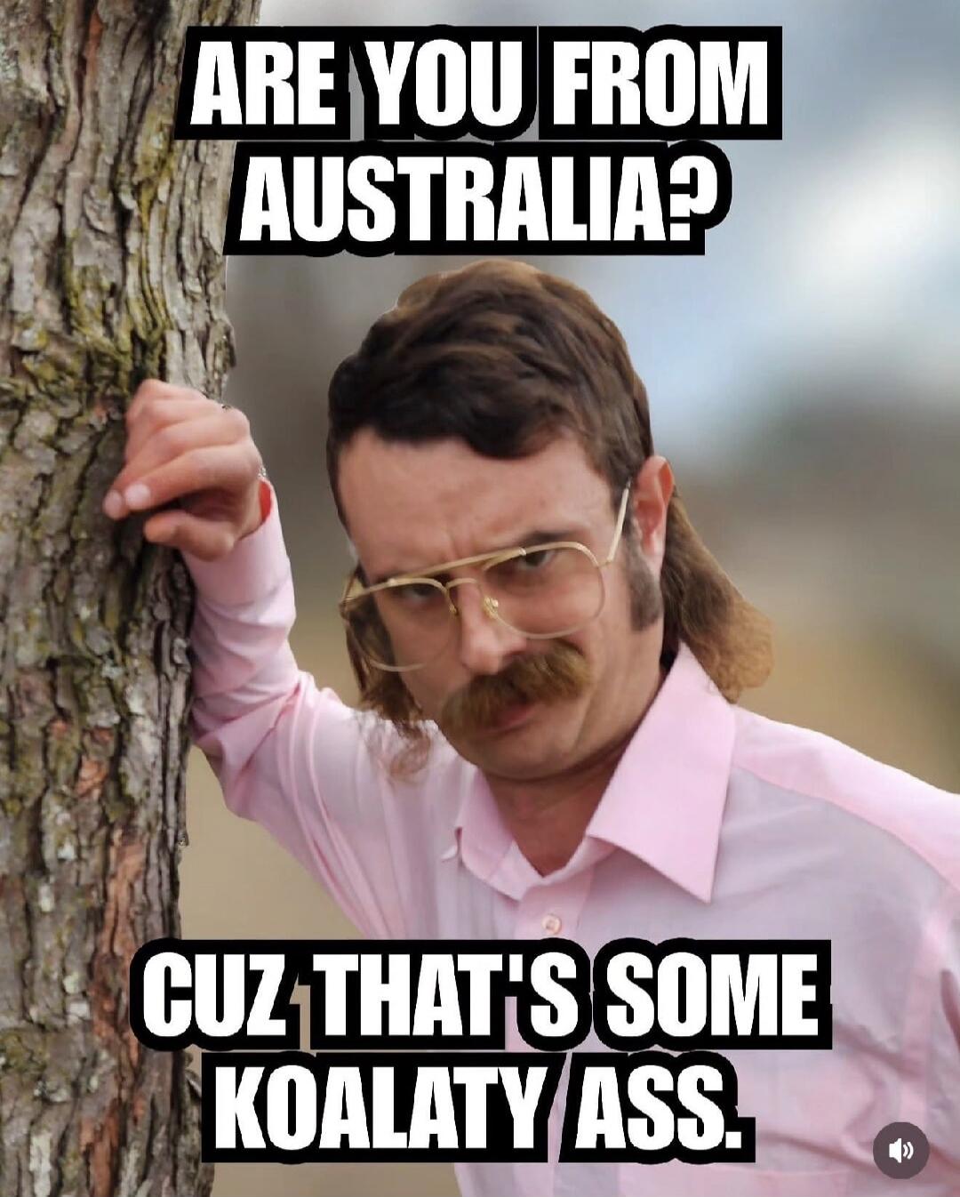 ARE YOU FROM AUSTRALIA? CUZ THAT'S SOME KOALATY ASS.