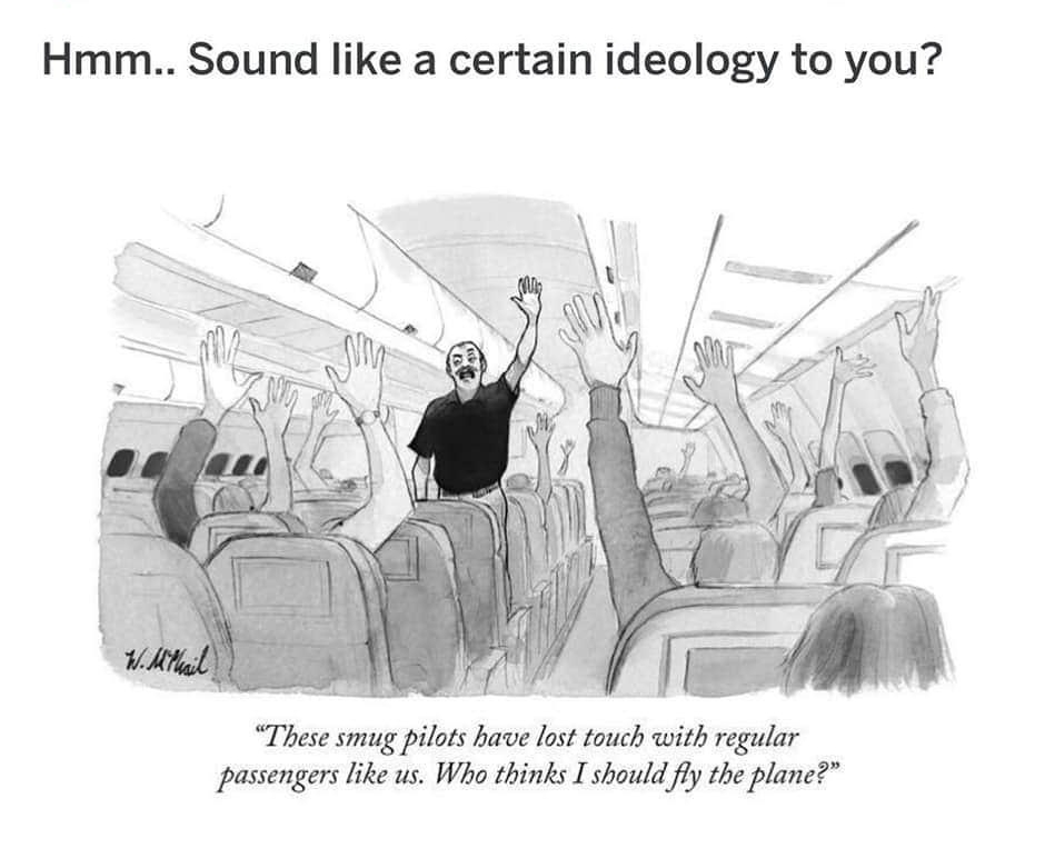 rJordanPeterson unickhintonn333 11h Hmm Sound like a certain ideology to you These smug pilots have lost touch with regular passengers like us Who thinks I should fly the plane 4 10k W 236 1 Share