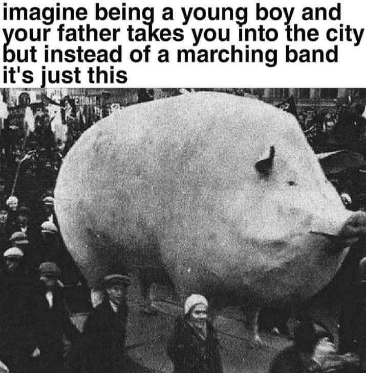 imagine being a young boy and our father takes you into the city ut instead of a marching band its just this