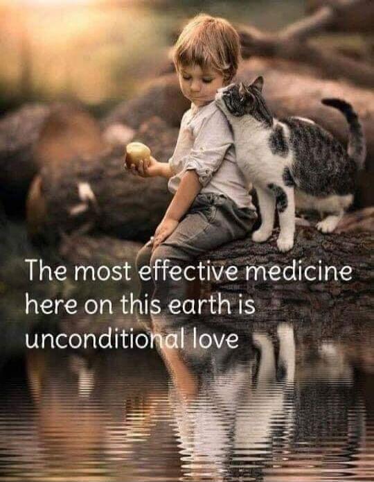 The most effective medicine here on this earth is unconditional love