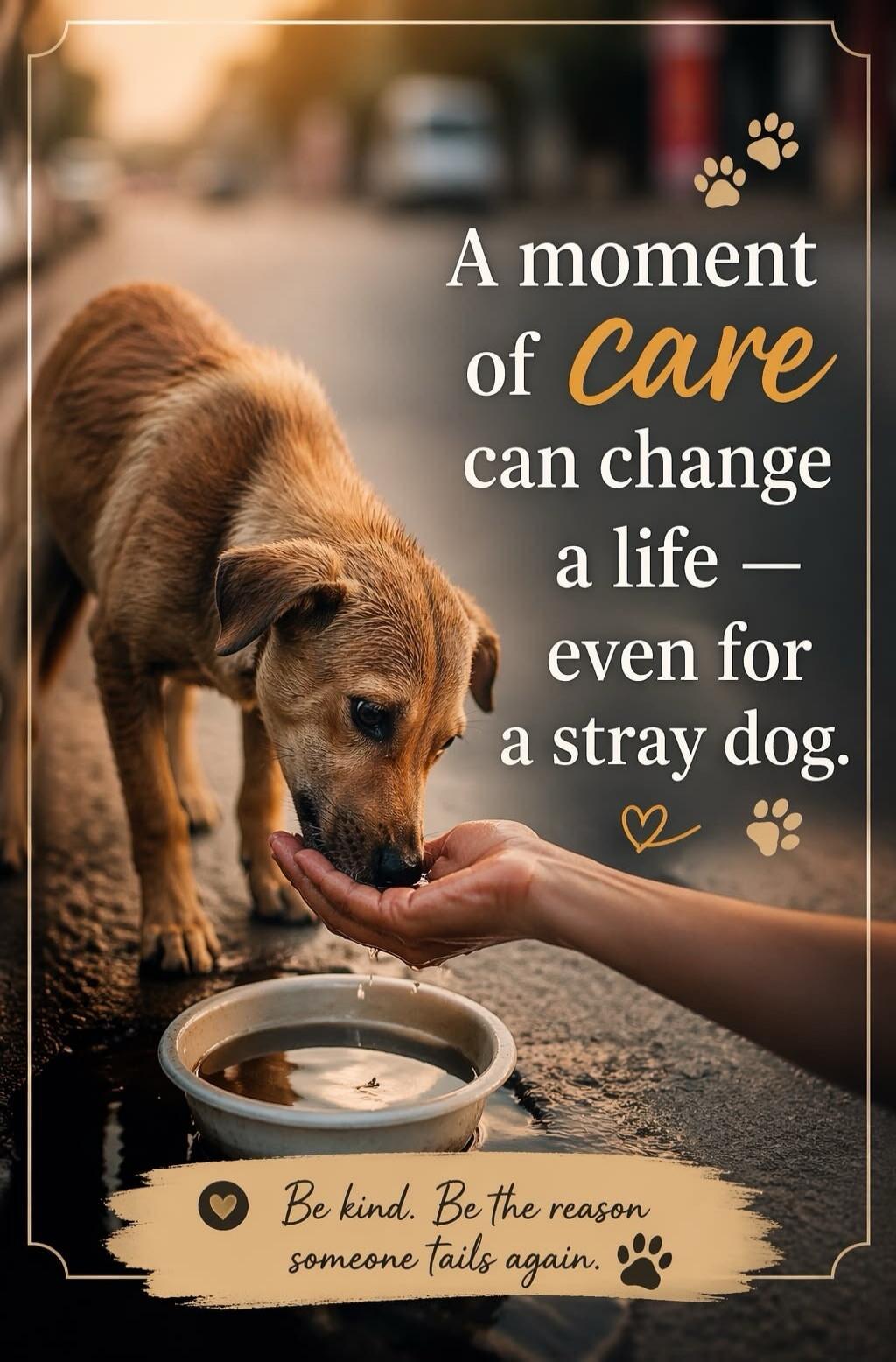 A moment of care can change a life - even for a stray dog. Be kind. Be the reason someone tails again.