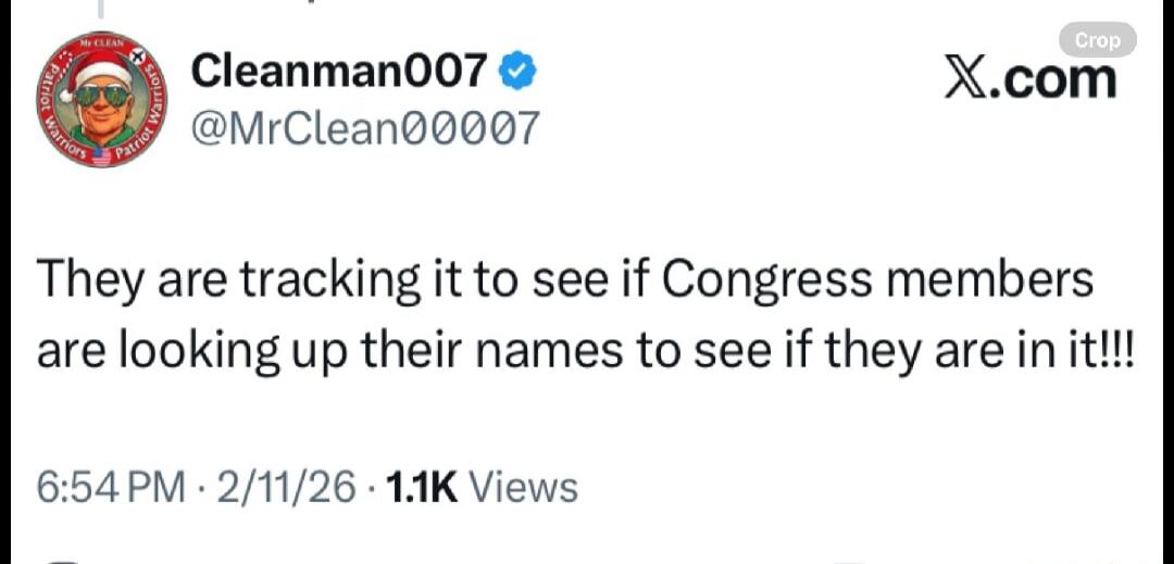 They are tracking it to see if Congress members are looking up their names to see if they are in it!!!