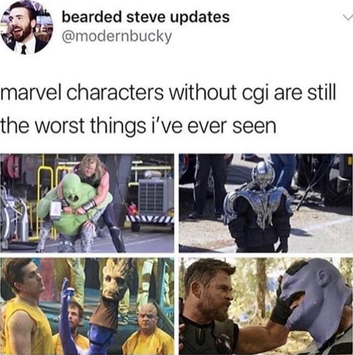 bearded steve updates modernbucky t marvel characters without cgi are still the worst things ive ever seen