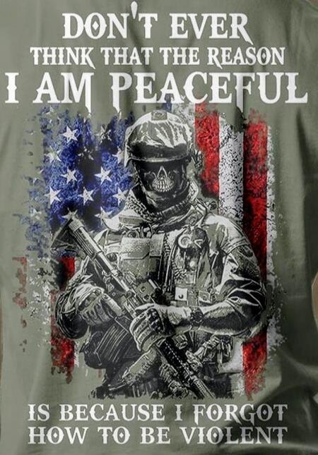 DON'T EVER THINK THAT THE REASON I AM PEACEFUL IS BECAUSE I FORGOT HOW TO BE VIOLENT