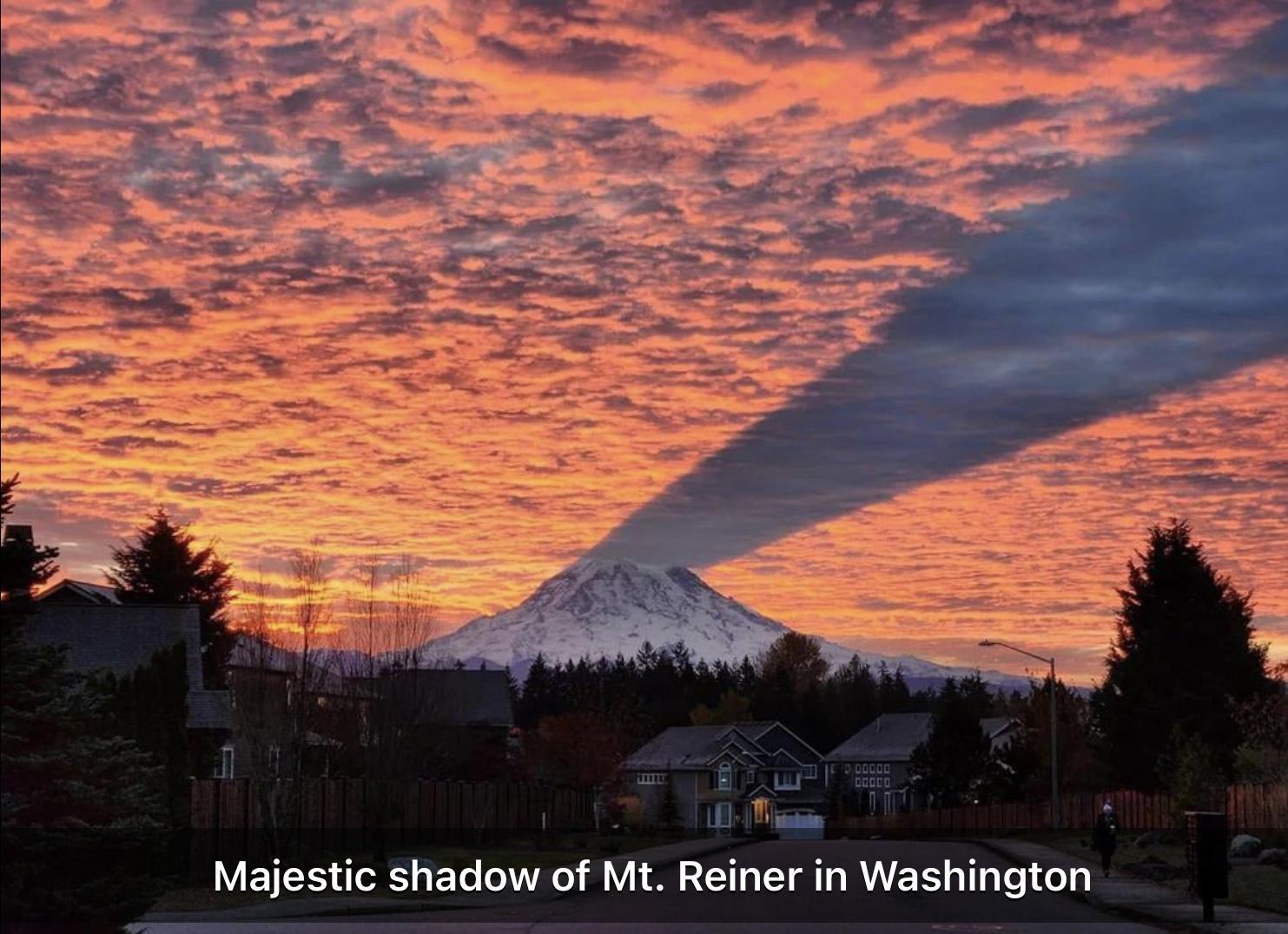 o D 0 Majestic shadow of Mt Reiner in Washington