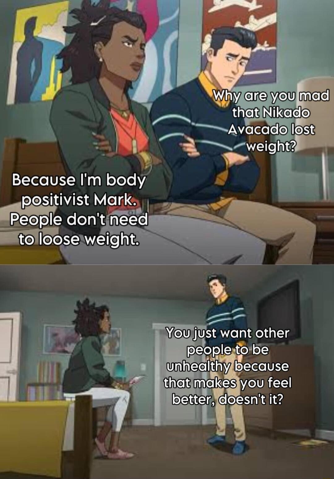 vw Because Im body positivist Mark _LE elo ple don td ooT N oplefoibe s Unhealthylbecause I rnk cesjyou feel betterfdoesnit it