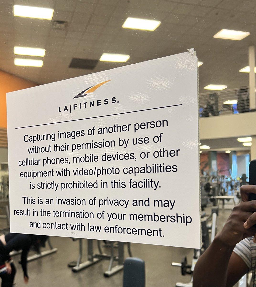 Capturing without their permis cellar phones mobile devices or other equipment with videophoto capabilities is strictly prohibited in this facility This is an invasion of privacy and may resultin the termination of your membership and contact with law enforcement