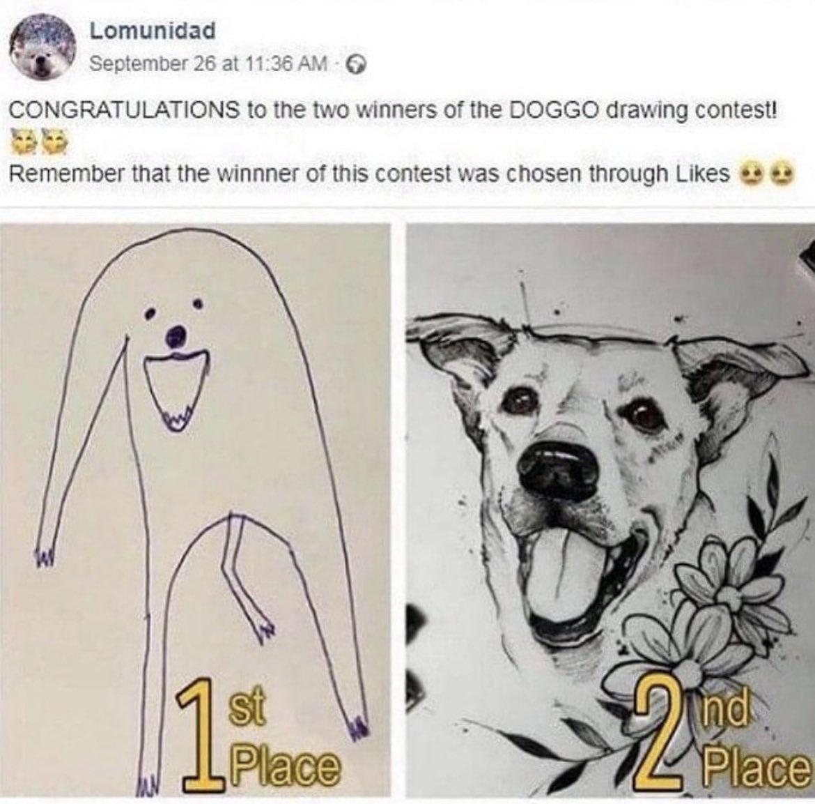 Lomunidad September 26 at 1136 AM CONGRATULATIONS to the two winners of the DOGGO drawing contest 5 Remember that the winnner of this contest was chosen through Likes 8 2