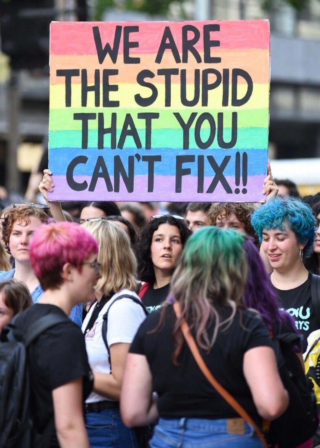 WE ARE THE STUPID THAT YOU CAN'T FIX!!