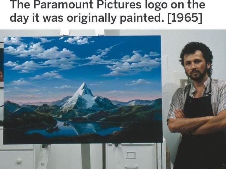 The Paramount Pictures logo on the day it was originally painted 1965