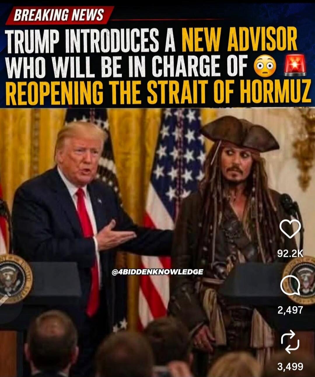 BREAKING NEWS TRUMP INTRODUCES A NEW ADVISOR WHO WILL BE IN CHARGE OF REOPENING THE STRAIT OF HORMUZ
