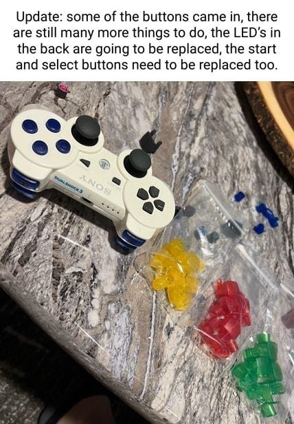 Update some of the buttons came in there are still many more things to do the LEDs in the back are going to be replaced the start and select buttons need to be replaced too