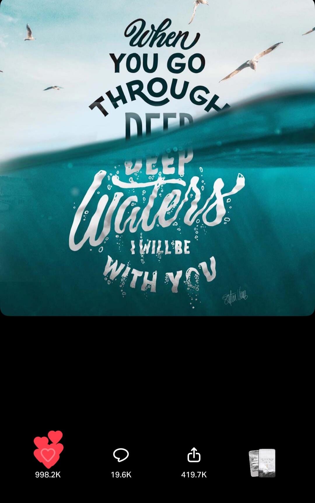 When you go through deep waters, I will be with you.