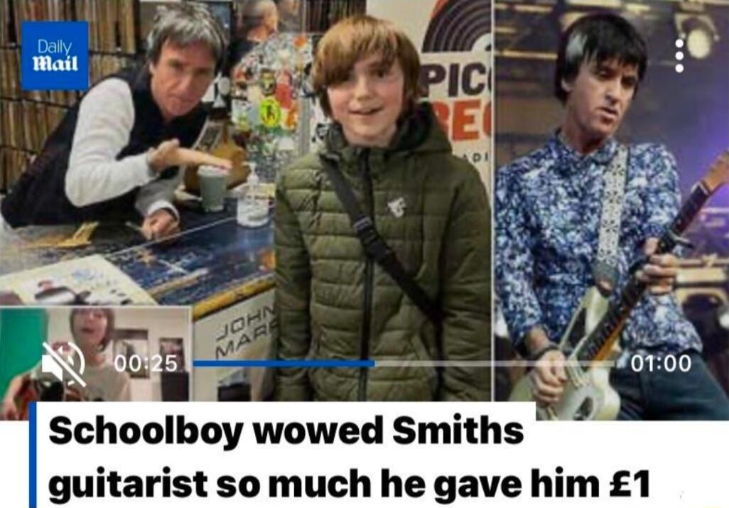 Schoolboy wowed Smiths guitarist so much he gave him 1