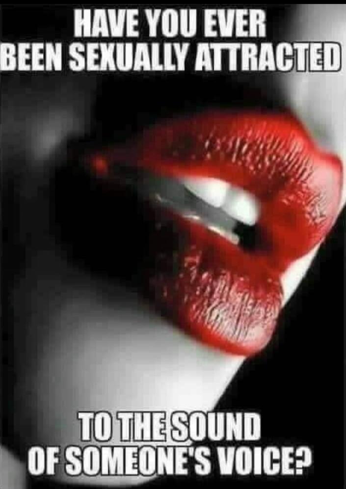 HAVE YOU EVER BEEN SEXUALLY ATTRACTED TO THE SOUND OF SOMEONE'S VOICE?