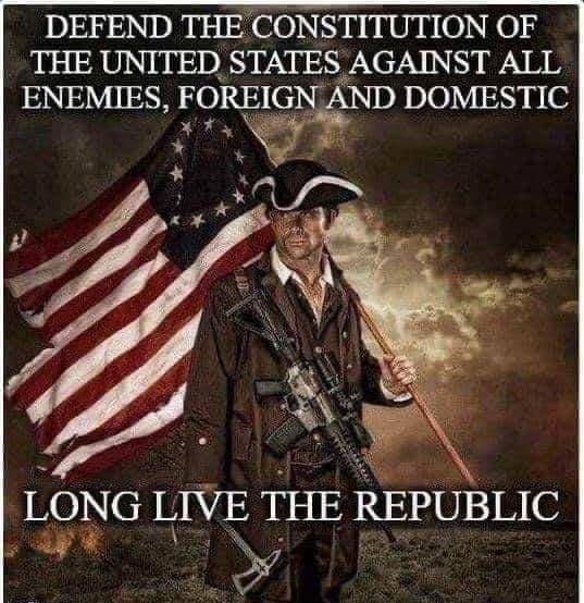 DEFEND THE CONSTITUTION OF THE UNITED STATES AGAINST ALL ENEMIES FOREIGN AND DOMESTIC i LQVNG LIVE THE REPUBLIC