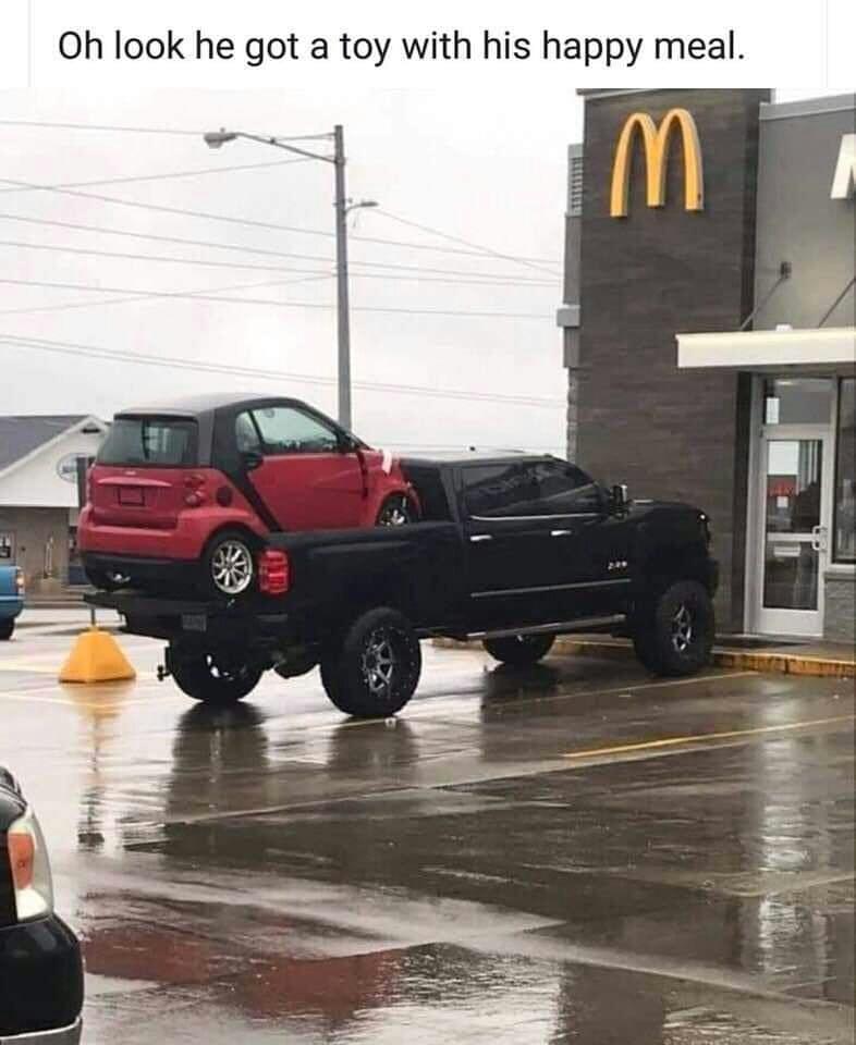 Oh look he got a toy with his happy meal