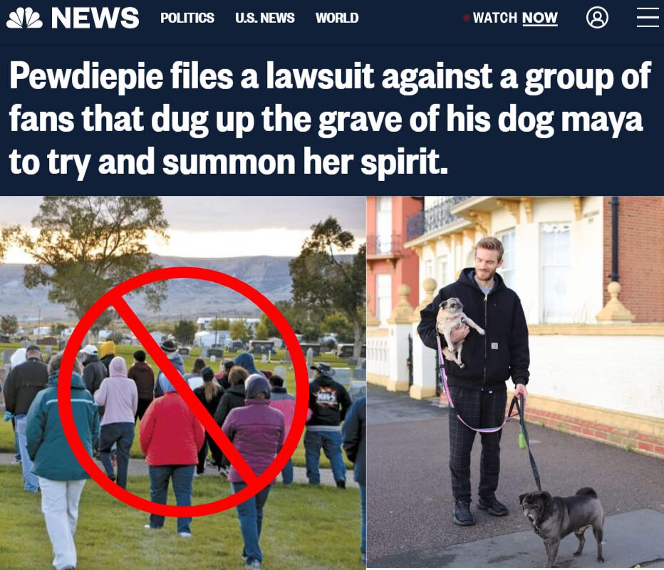 A NEWS roumcs uswews womn wcinow LEG Y I CEEY VTR 2T SR G fans that dug up the grave of his dog maya to try and summon her spirit