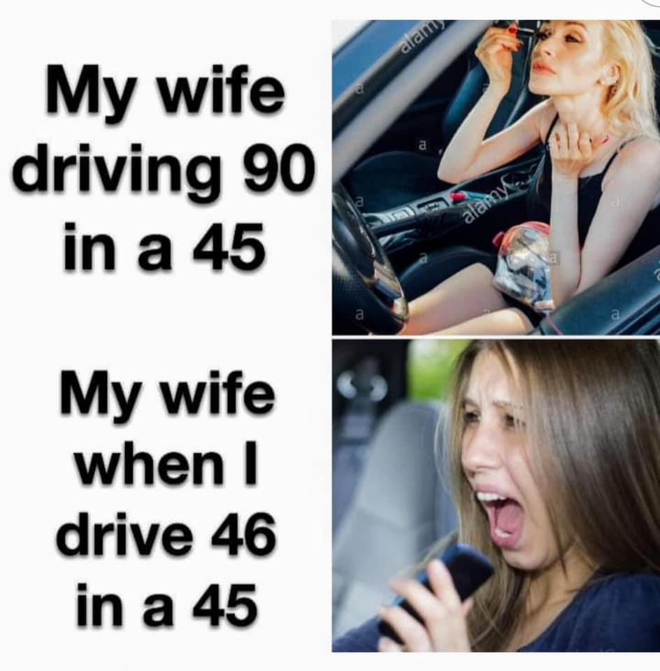 My wife 7 driving 90 ina4b My wife when drive 46 inad4bd