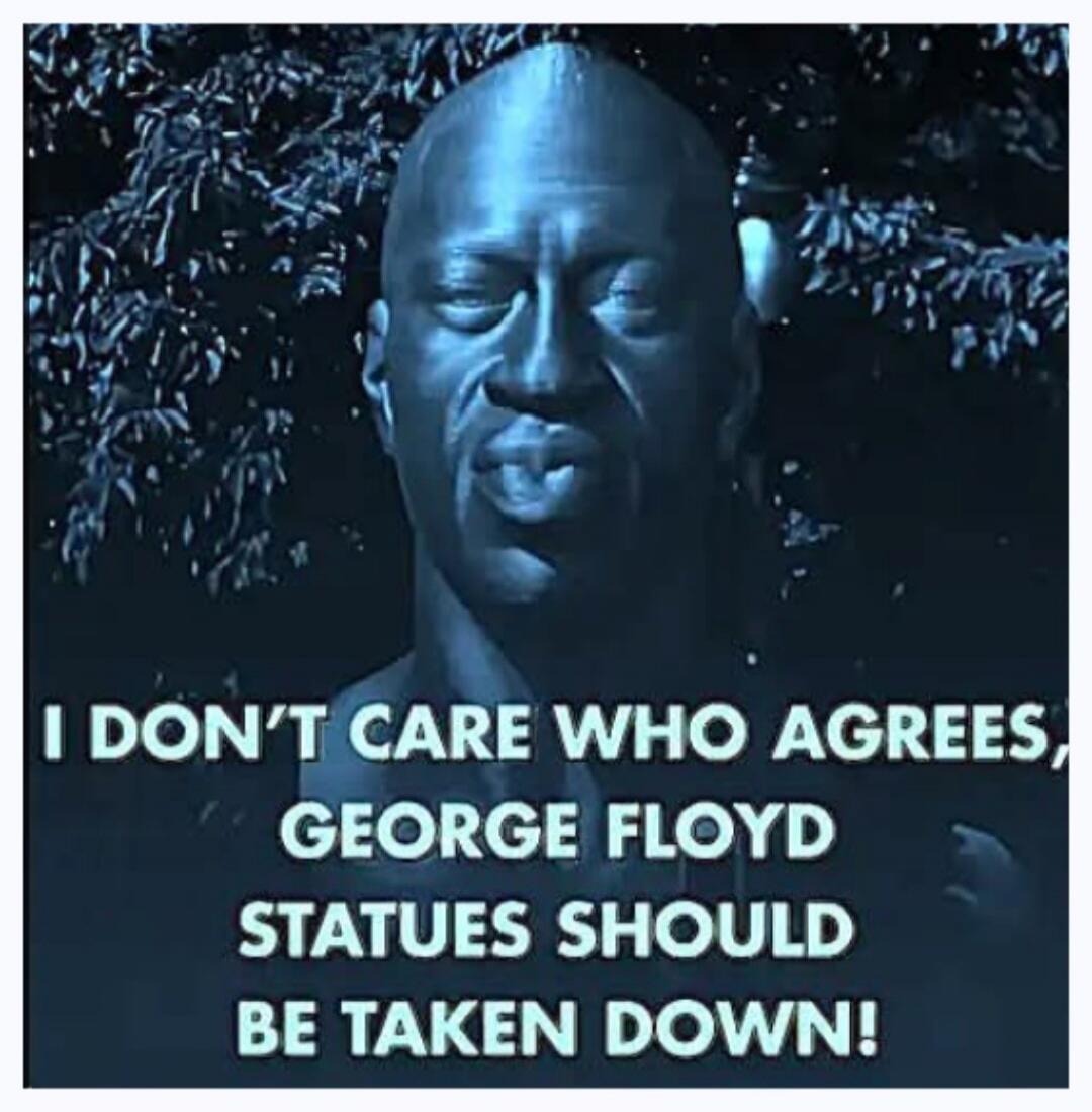 I DON'T CARE WHO AGREES, GEORGE FLOYD STATUES SHOULD BE TAKEN DOWN!