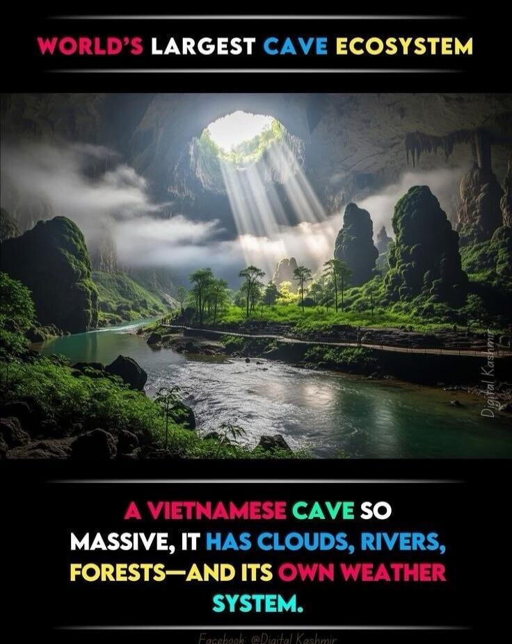 WORLD'S LARGEST CAVE ECOSYSTEM A VIETNAMESE CAVE SO MASSIVE, IT HAS CLOUDS, RIVERS, FORESTS—AND ITS OWN WEATHER SYSTEM.