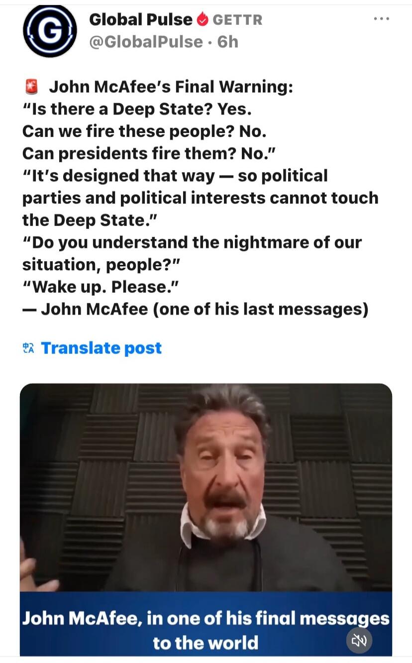 John McAfee's Final Warning: 