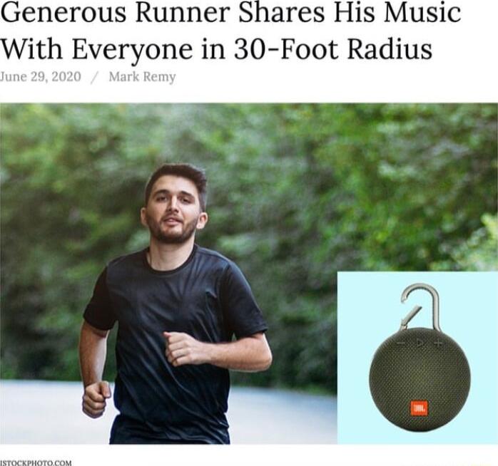 Generous Runner Shares His Music ith Everyone in 30 Foot Radius