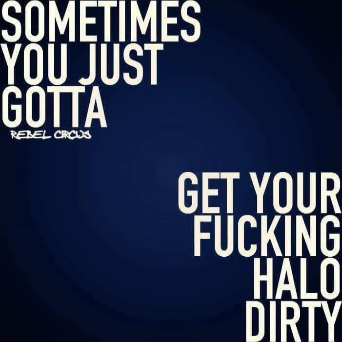 SOMETIMES YOU JUST GOTTA GET YOUR FUCKING HALO DIRTY