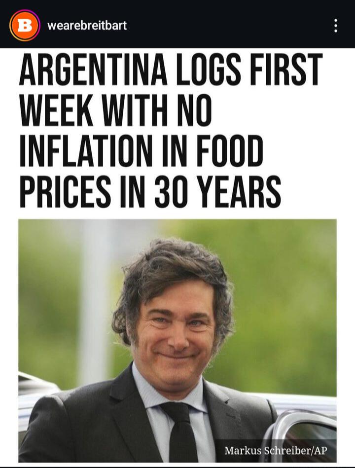 ARGENTINA LOGS FIRST WEEK WITH NO INFLATION IN FOOD PRICES IN 30 YEARS