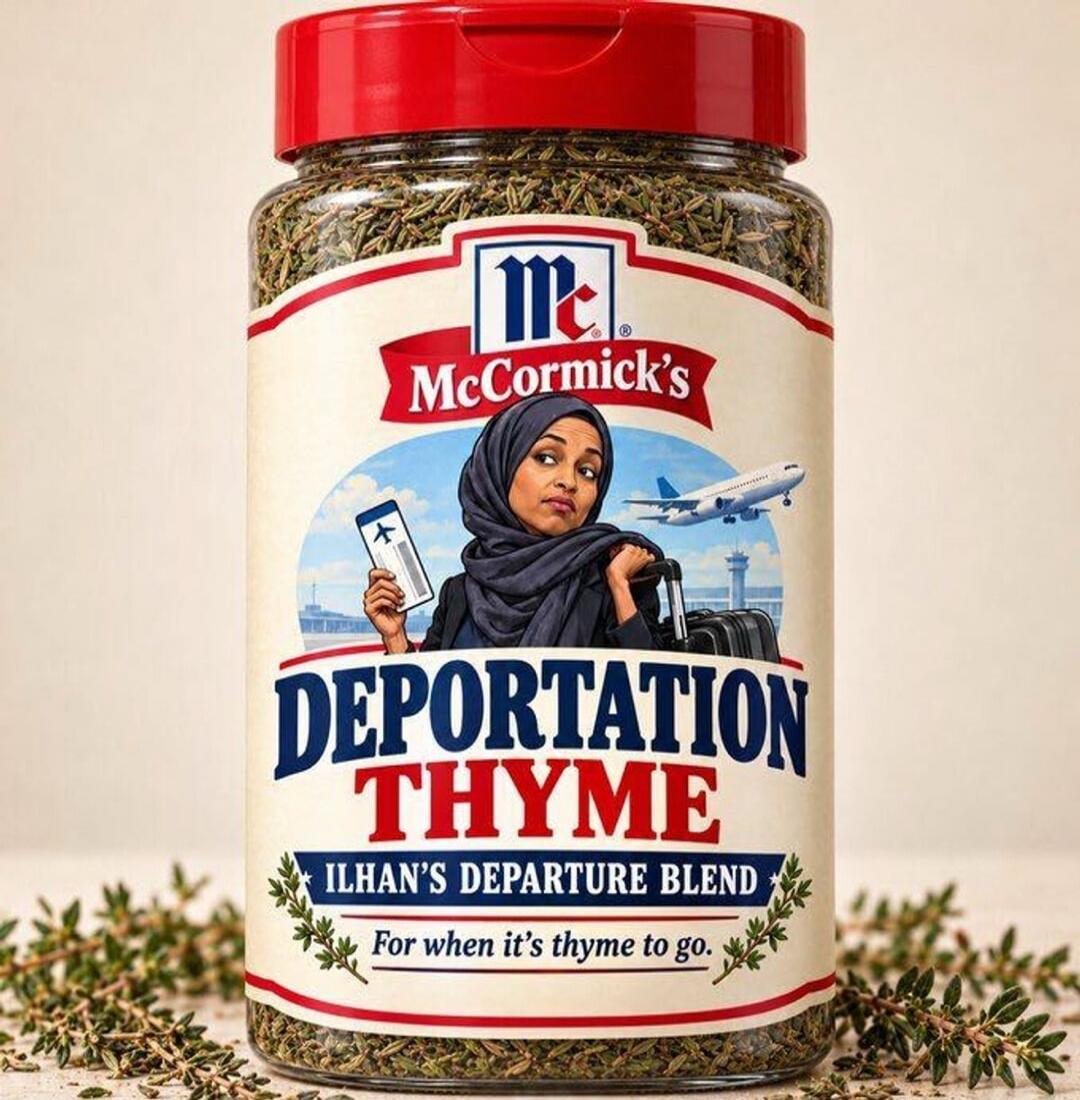 McCormick's DEPORTATION THYME ILHAN'S DEPARTURE BLEND For when it's thyme to go.