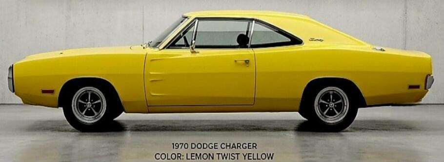 1970 DODGE CHARGER COLOR: LEMON TWIST YELLOW