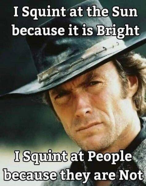 I Squint at the Sun because it is Bright. I Squint at People because they are Not