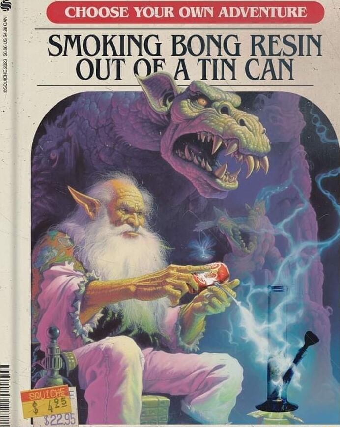 CHOOSE YOUR OWN ADVENTURE SMOKING BONG RESIN OUT OEA TIN CAN B0