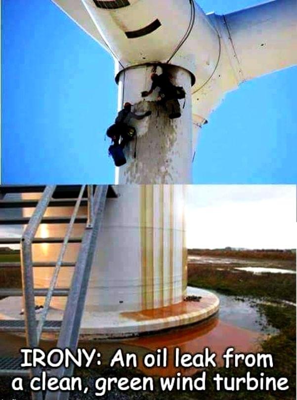 __IRONY An oil leak from a clean green wind turbine