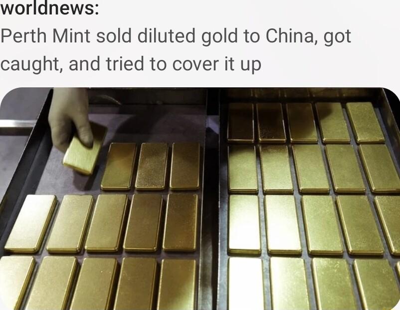 worlidnews Perth Mint sold diluted gold to China got caught and tried to cover it up