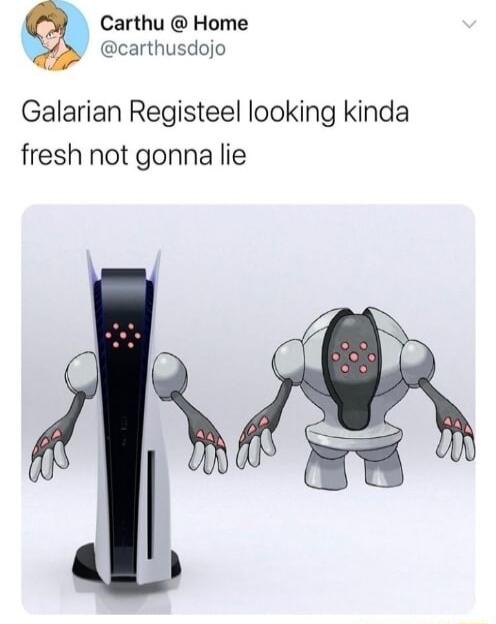 Carthu Home X carthusdojo Galarian Registeel looking kinda fresh not gonna lie