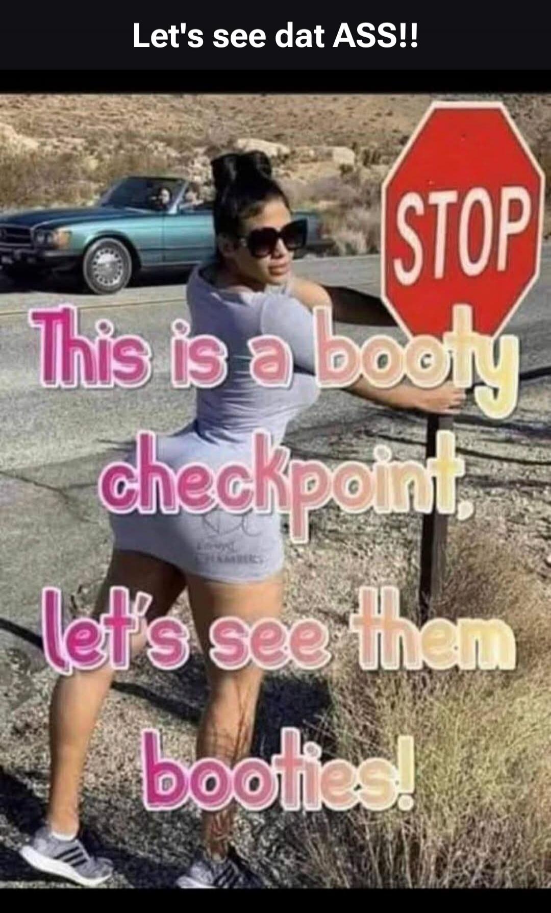 Let's see dat ASS!! STOP This is a booty checkpoint, let's see them booties!