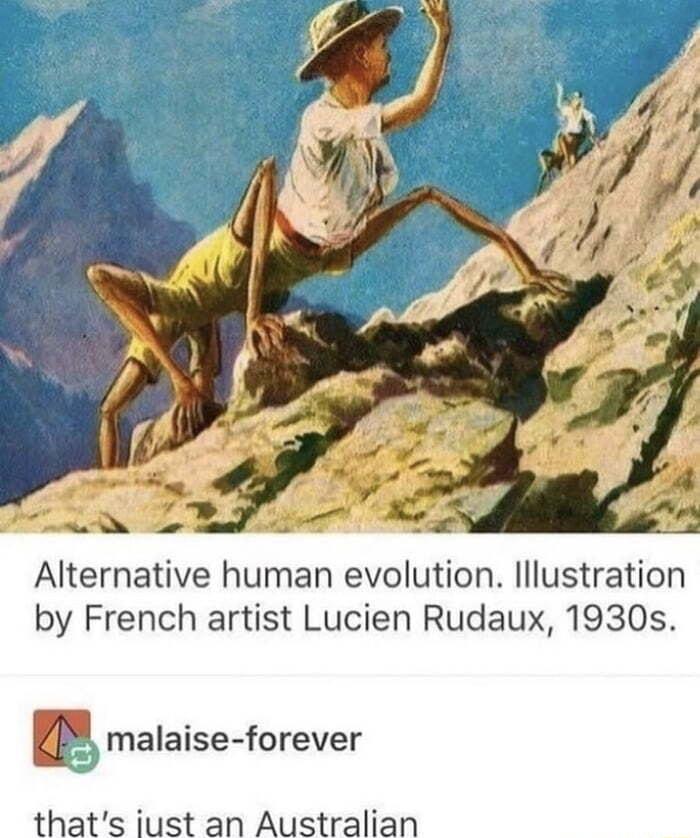 Alternative human evolution lllustration by French artist Lucien Rudaux 1930s alaise forever