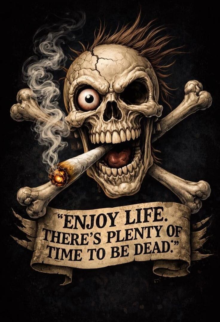 ENJOY LIFE. THERE'S PLENTY OF TIME TO BE DEAD.