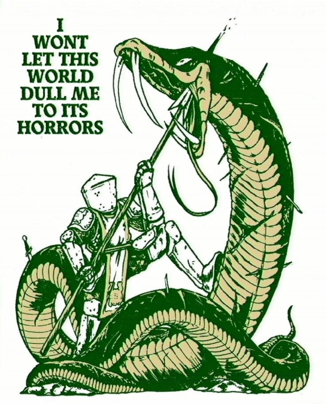 I WONT LET THIS WORLD DULL ME TO ITS HORRORS