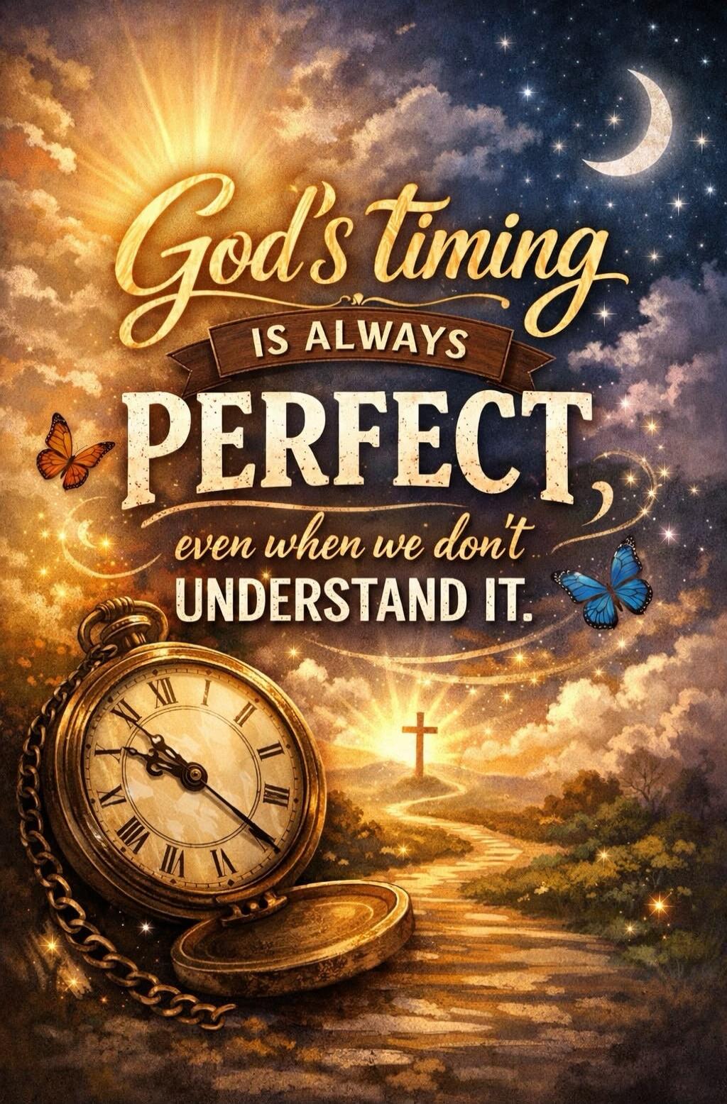 God's timing IS ALWAYS PERFECT, even when we don't UNDERSTAND IT.