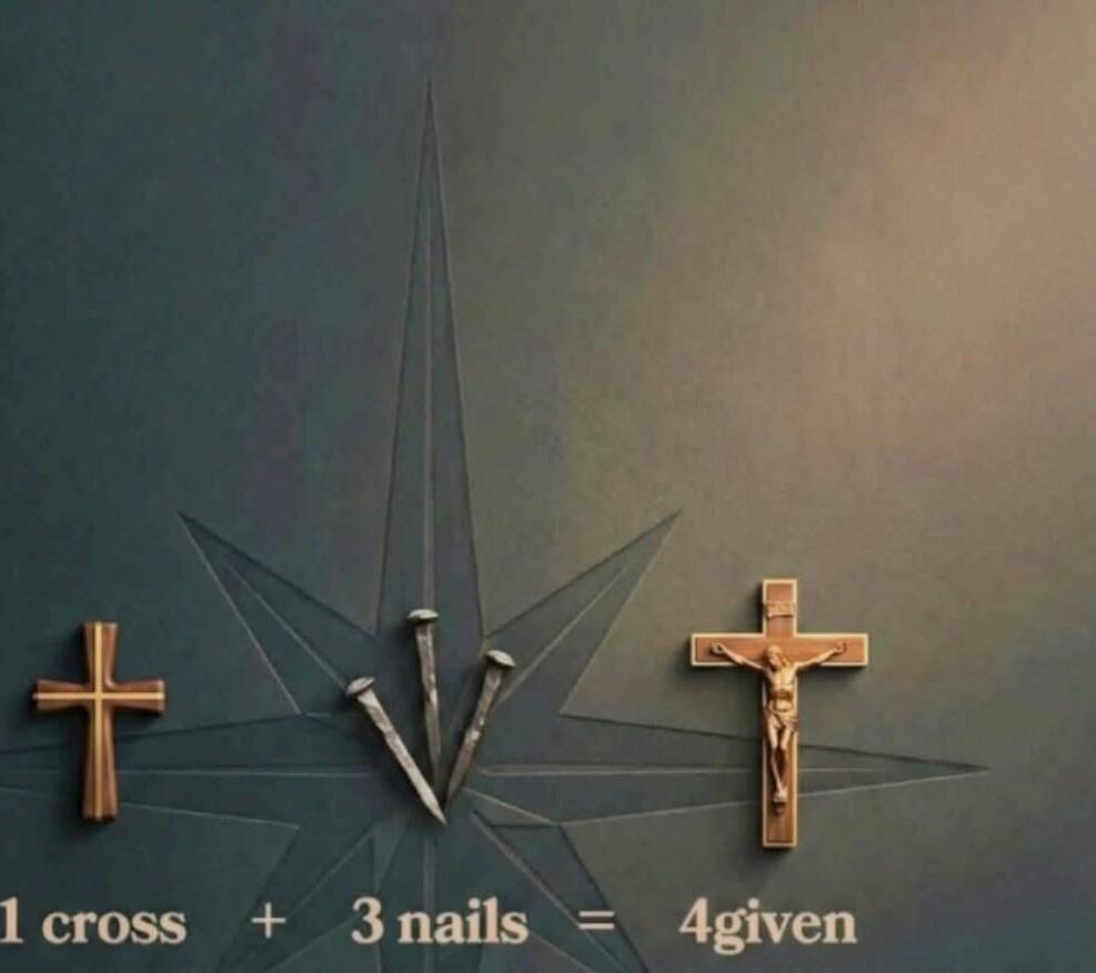 1 cross + 3 nails = 4 given