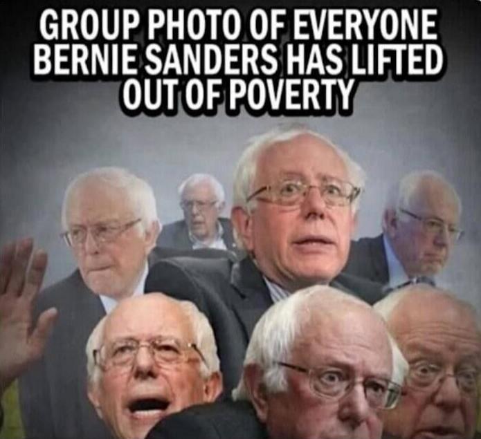 GROUP PHOTO OF EVERYONE BERNIE SANDERS HAS LIFTED OUT OF POVERTY