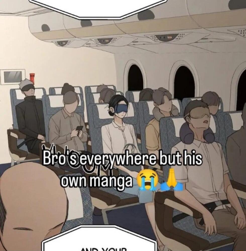 Bro's everywhere but his own manga 😭🙏