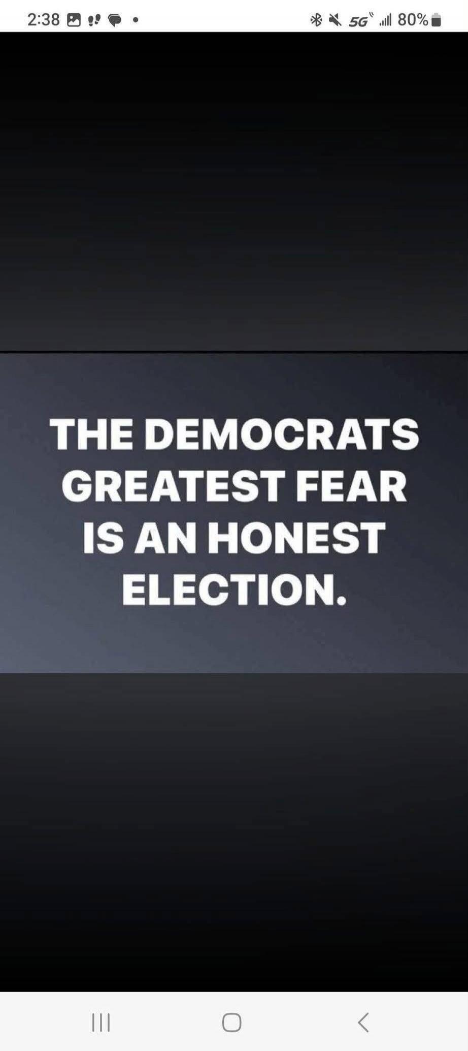 THE DEMOCRATS GREATEST FEAR IS AN HONEST ELECTION.