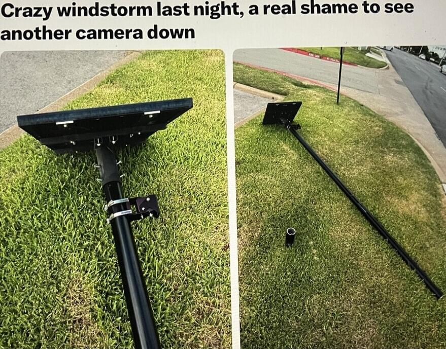 Crazy windstorm last night, a real shame to see another camera down